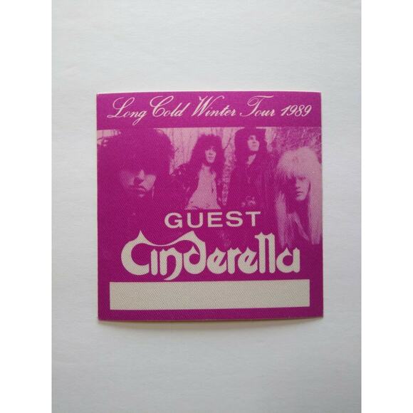 Cinderella Backstage Pass Original Concert Tour Hard Rock Music Metal Purple - Picture 2 of 4